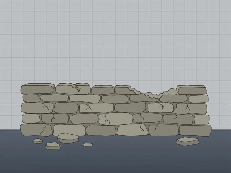 Exemple de muret en pierre avant travaux